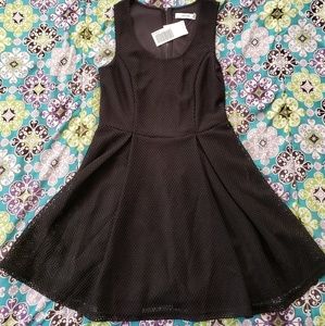 Skater Dress with Mesh Overlay